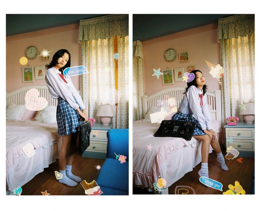 A girl has film  puppy love（特效菲林）
